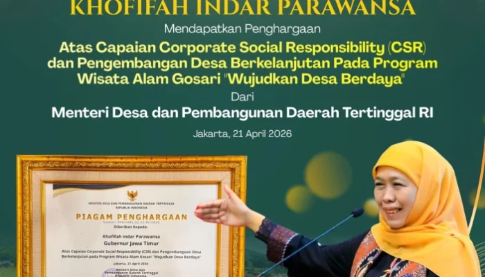 Gubernur Khofifah Raih Penghargaan CSR, Perkuat Peran Desa Wisata di Jatim