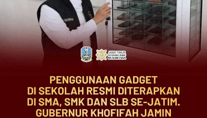 Gubernur Khofifah Berlakukan Pembatasan Gadget di Sekolah, Fokus Perkuat Karakter Siswa Jatim