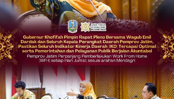 Gubernur Khofifah Pastikan WFH ASN Pemprov Jatim Berlanjut, Mulai Juni Digelar Setiap Jumat