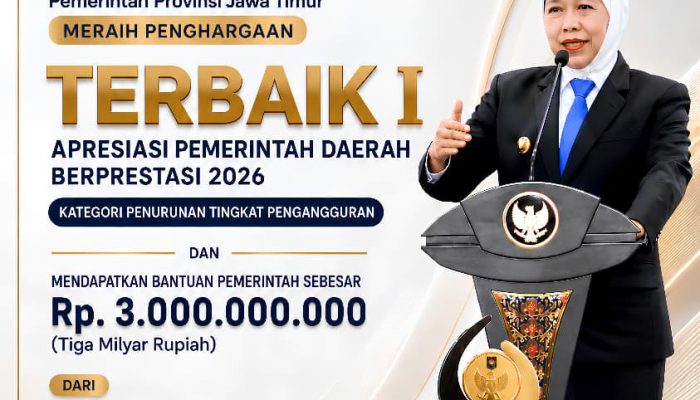 Gubernur  Khofifah Bawa Jatim Raih Predikat Terbaik dalam Menekan Angka Pengangguran