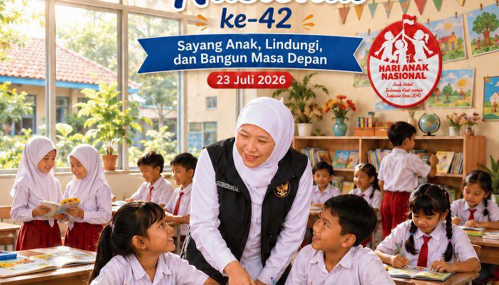 Gubernur Khofifah Ajak Masyarakat Jadikan Hari Anak Nasional Momentum Perkuat Komitmen Lindungi Anak