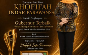 Gubernur Khofifah Raih Penghargaan Pimred Award 2026 Kategori Komunikasi dan Informasi Publik