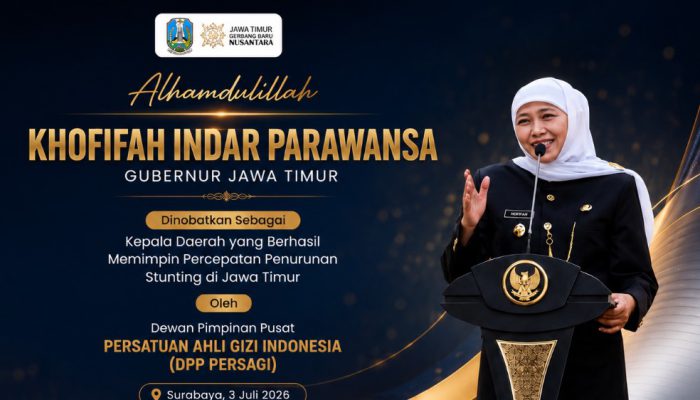 Gubernur Khofifah Terima Penghargaan Persagi, Sukses Turunkan Prevalensi Stunting Jatim