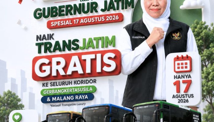 Gubernur Khofifah Hadirkan Kado HUT Ke-81 RI, Naik Trans Jatim Gratis Seharian pada 17 Agustus 2026