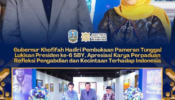 Hadiri Pameran Lukisan SBY di Surabaya, Khofifah Soroti Karya tentang Tsunami Aceh
