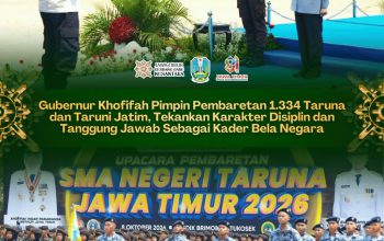 Pembaretan 1.334 Taruna Jatim di Pusdik Brimob, Khofifah Tekankan Disiplin, Anti-Bullying dan Integritas