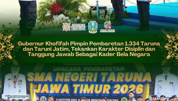 Pembaretan 1.334 Taruna Jatim di Pusdik Brimob, Khofifah Tekankan Disiplin, Anti-Bullying dan Integritas