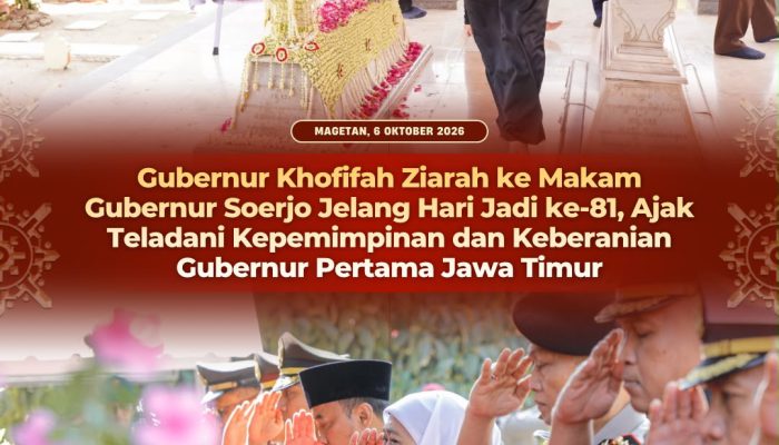 Ziarah ke Makam RMTA Soerjo, Khofifah Ajak Teladani Kepemimpinan dan Keberanian Pahlawan Jatim