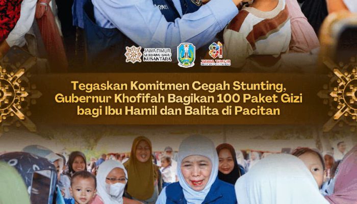 Khofifah Salurkan 100 Paket Bantuan Gizi untuk Ibu Hamil dan Balita di Pacitan